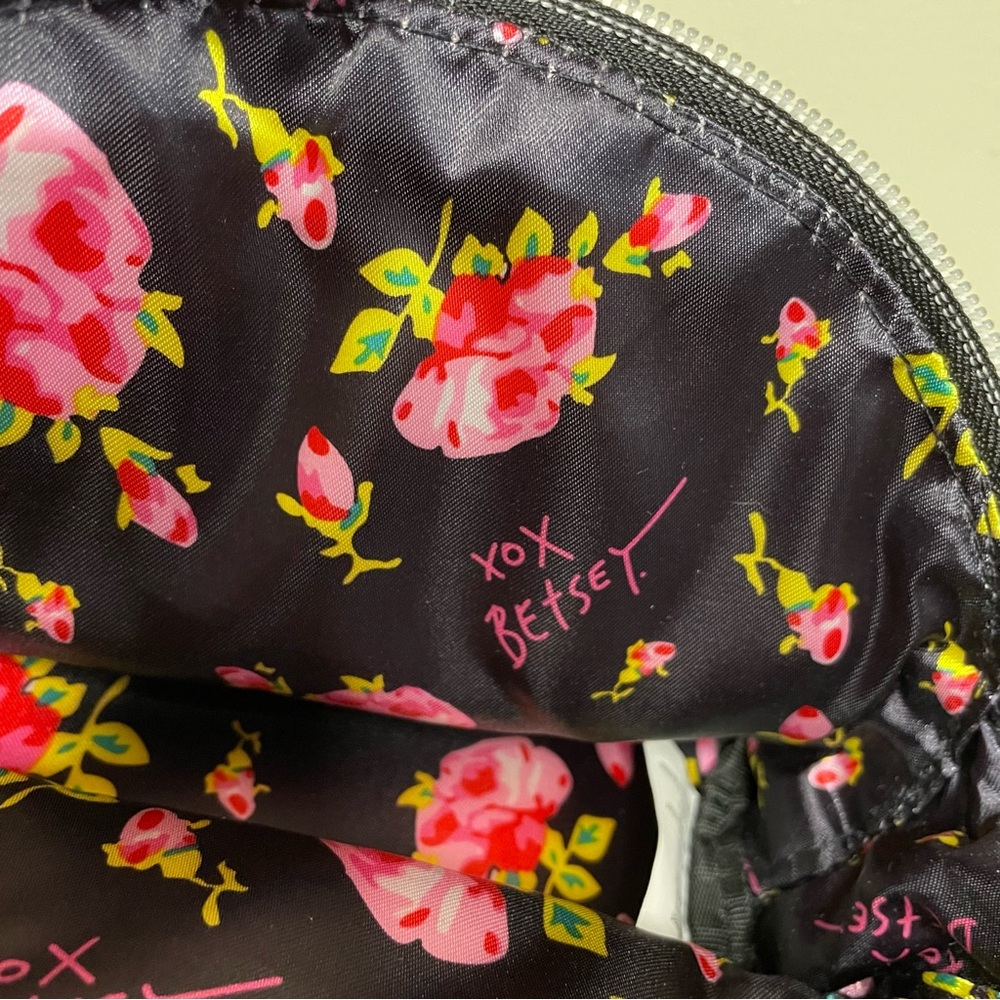 Betsey Johnson Black and White Polka Dot Bag with Blue Accents - Picture 5 of 5